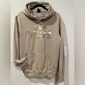 The North Face Men’s  Hoodies Fleece Pullover Size M Tan Long Sleeve Big Logo